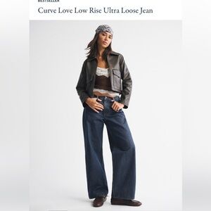 Abercrombie & Fitch curve love low rise ultra loose jeans - size 26 short